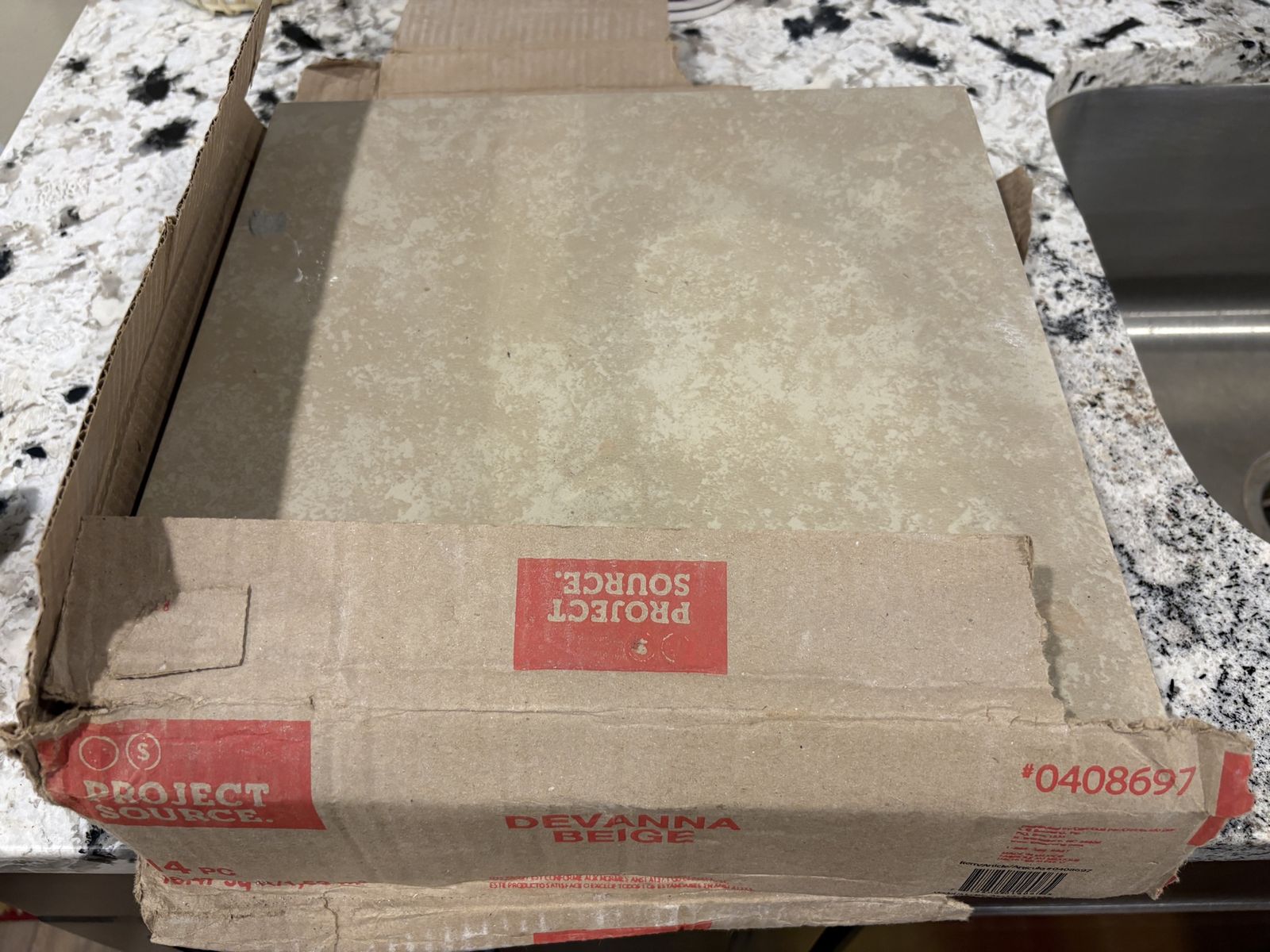 Project Source Devanna Beige 13x13” Floor Tiles - 10 Pieces