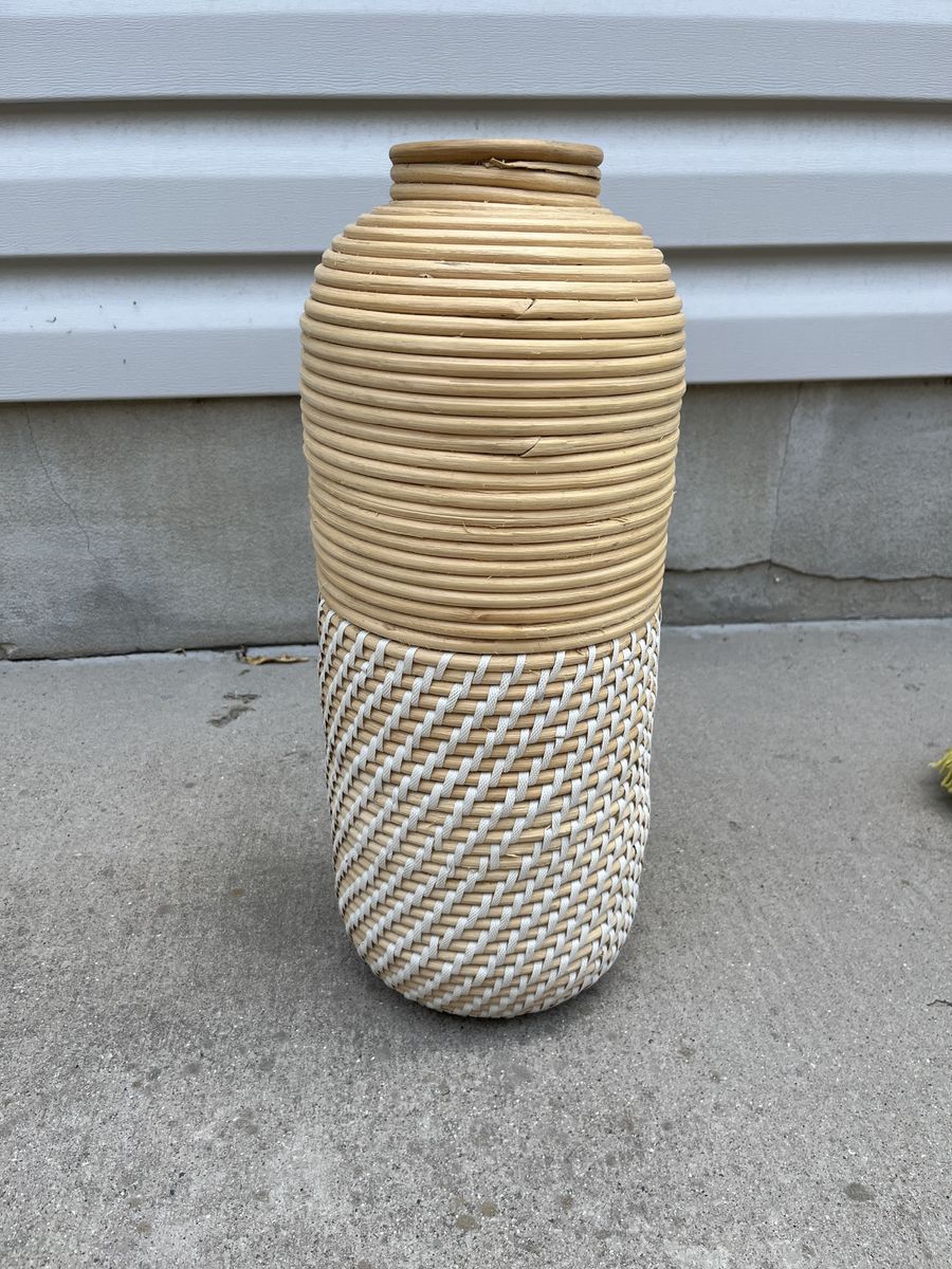 Woven Rattan Decorative Floor Vase