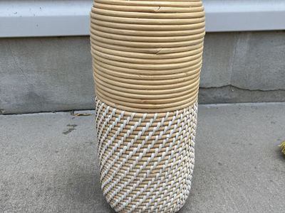 Woven Rattan Decorative Floor Vase