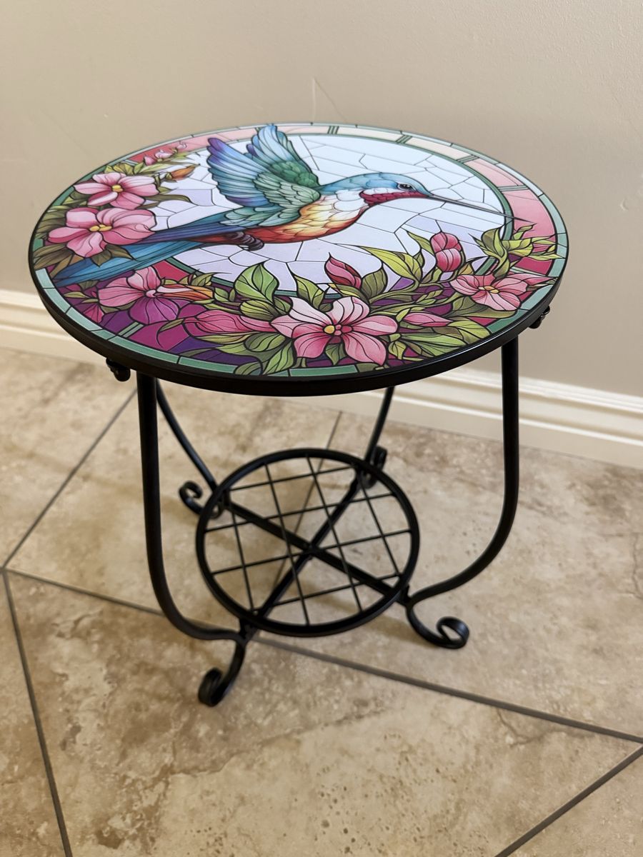 Metal Hummingbird Patio Table