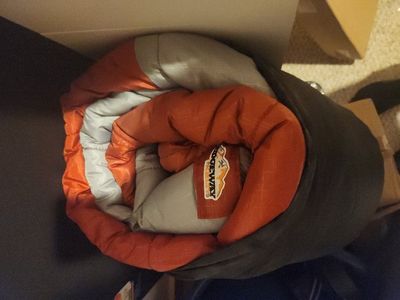 Logeway Sleeping Bag - Red/Gray, Rolled for Camping & Outdoors