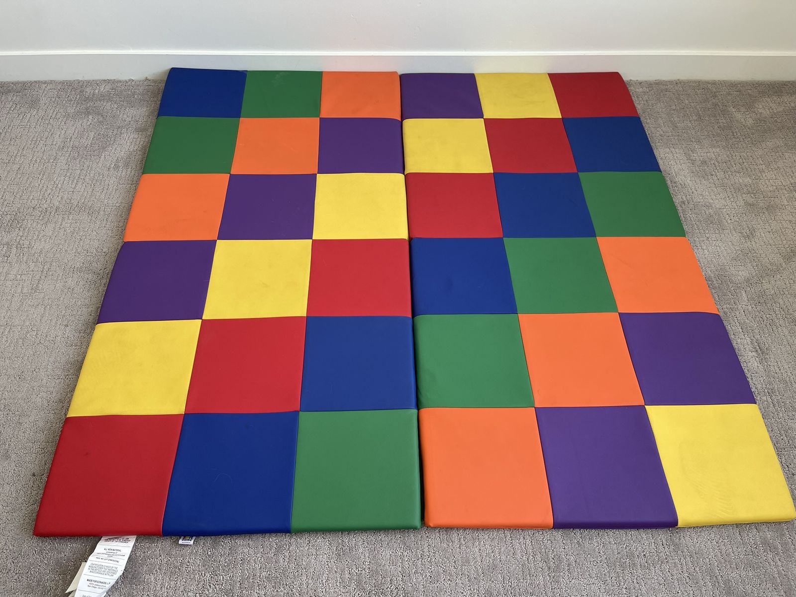 ECR4Kids SoftZone Patchwork Activity Folding Play Mat, 58in Square, Baby Essentials, Assorted