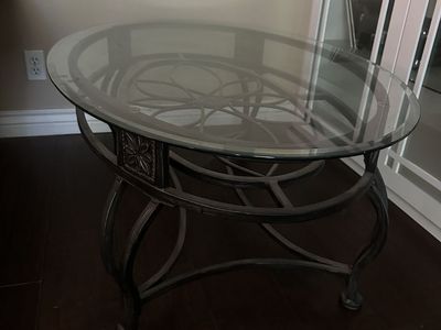 Glass top coffee and end tables