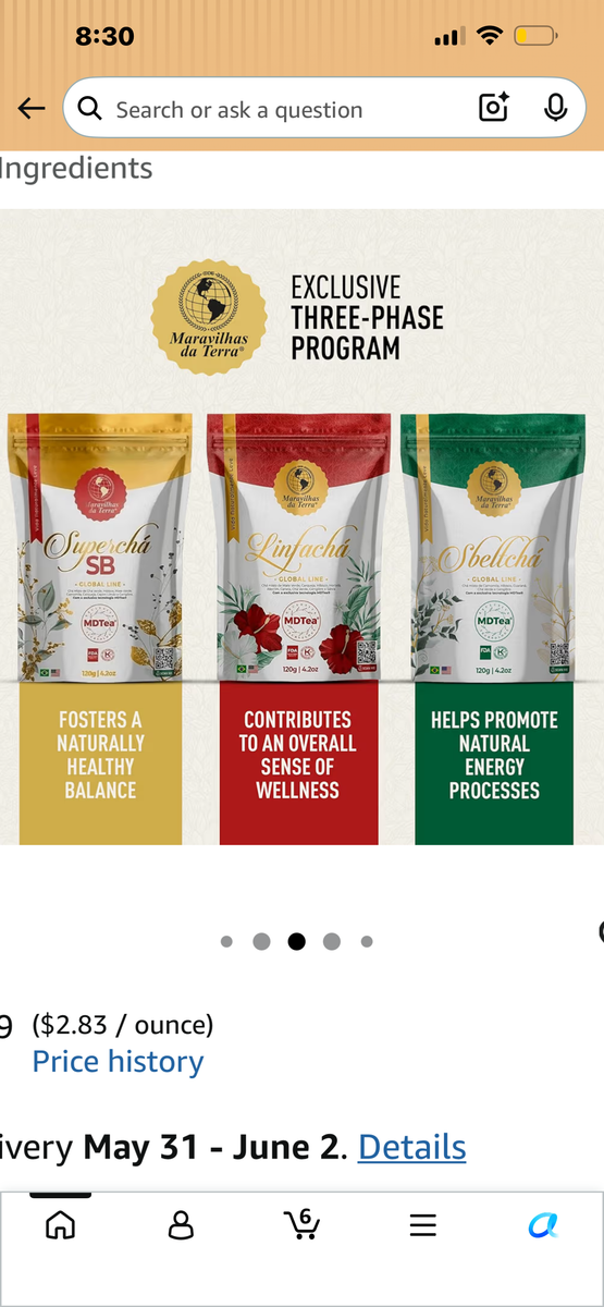Té Maravilhas da Terra Brasileño – 60 Bolsitas Solo $25