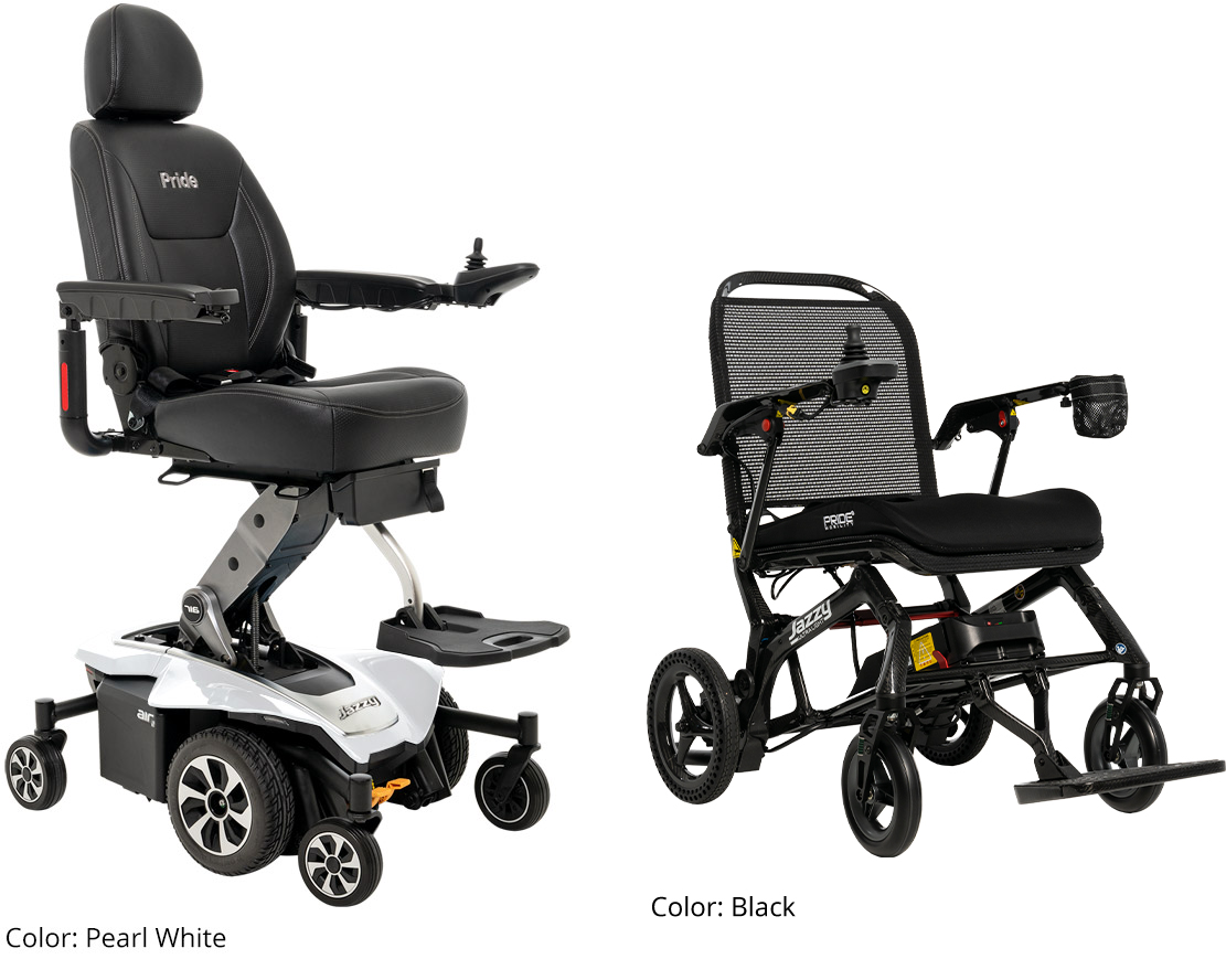 Pride Jazzy Air 2 Elevating Wheelchair and Pride Jazzy Ultra Light