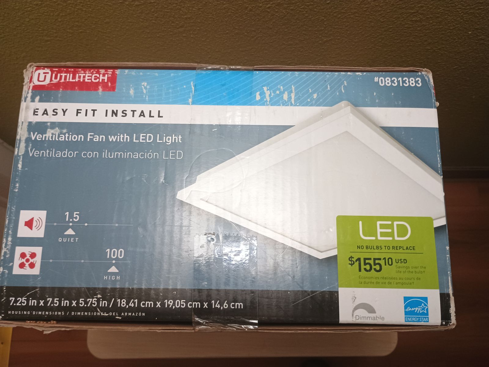 Utilitech Bathroom Ventilation Fan with Led