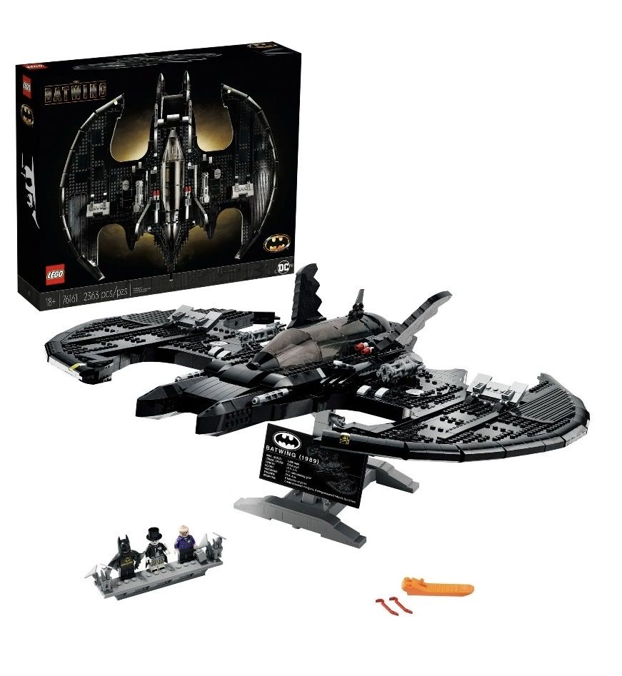 LEGO DC Batman 1989 Batwing Set 76161 - 2363 Pieces, Wall Mountable, Adult Collector