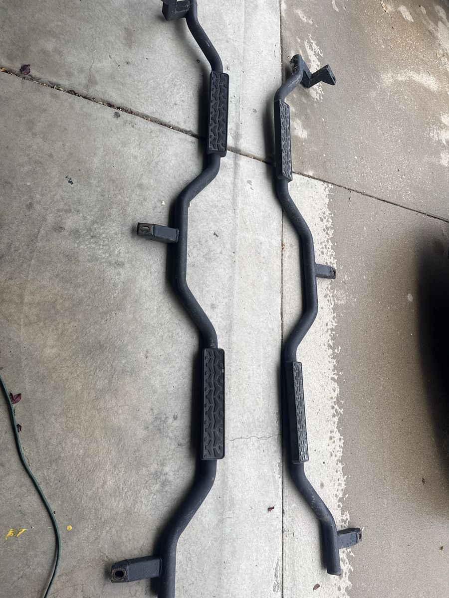 Black Truck Side Steps Nerf Bars Running Boards