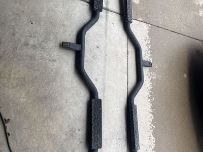 Black Truck Side Steps Nerf Bars Running Boards