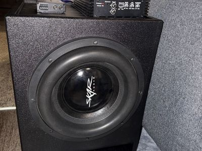 Skar EVL12 with box, amplifier, and line out converter