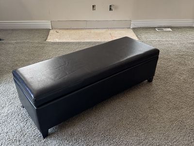 Rectangle storage ottoman black
