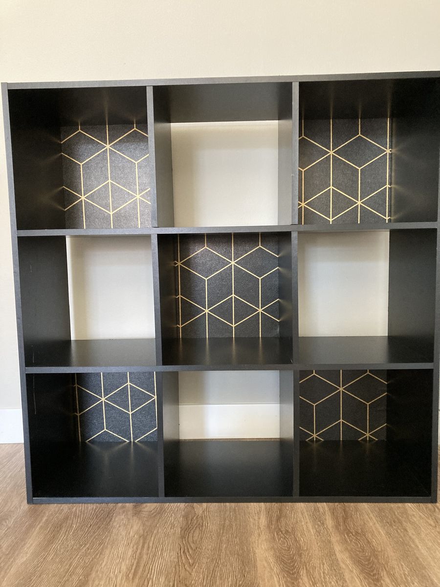 9 Cubby Black Bookcase
