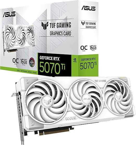 ASUS TUF Gaming NVIDIA GeForce RTX 5070 Ti 16GB GDDR7 White OC Edition Graphics Card