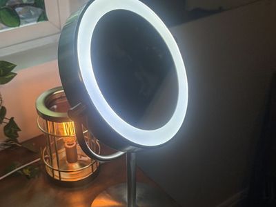 Conair Reflections LED Lighted Makeup Mirror, Brushed Nickel, 1X/7X Magnification