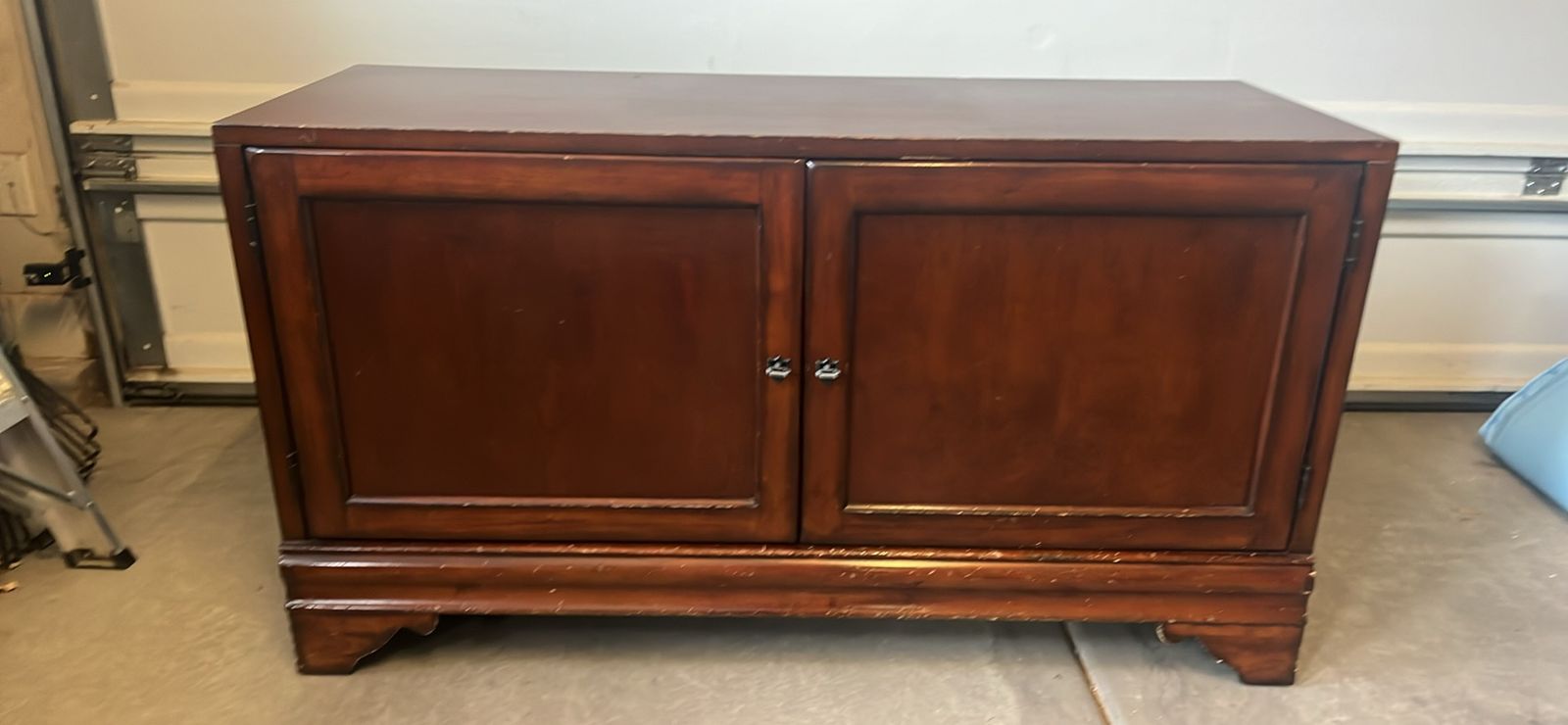 Dark wood entertainment center