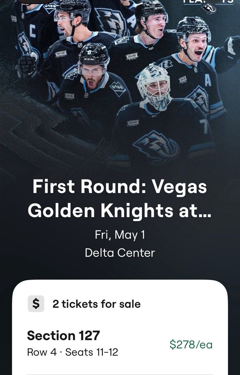 Tonight, Game 6, Row 4, Mammoth vs Golden Knights