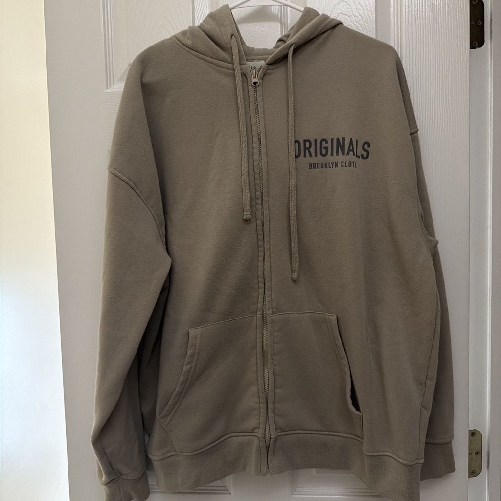 Originals Brooklyn Cloth Full Zip Hoodie Men's Size Medium Tan/Khaki
