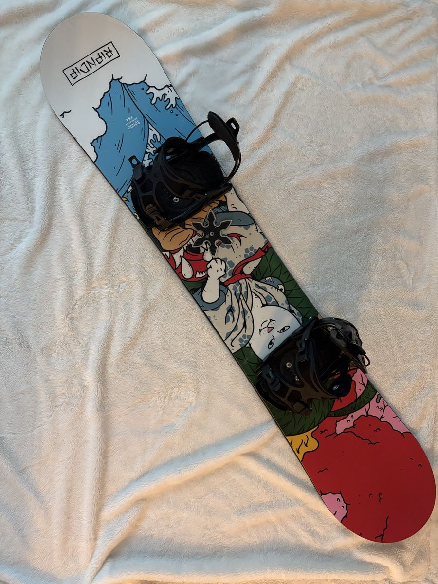 Snowboard with bindings