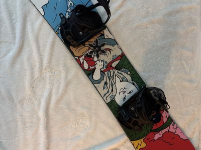 Snowboard with bindings