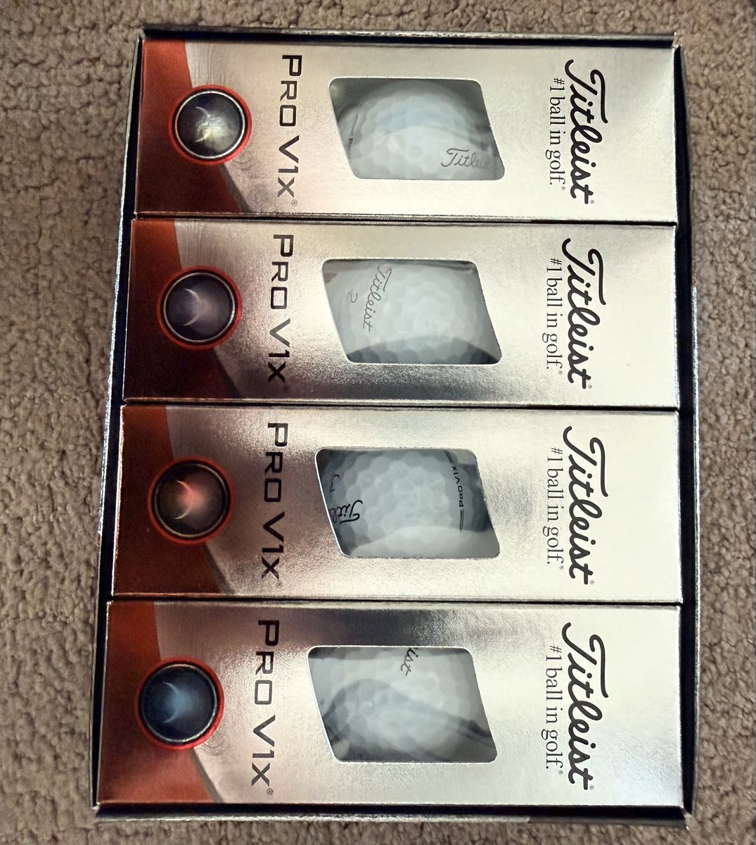 Titleist Pro V1x Golf Balls - 12-Pack (Four 3-Ball Sleeves) - Brand New, Unopened