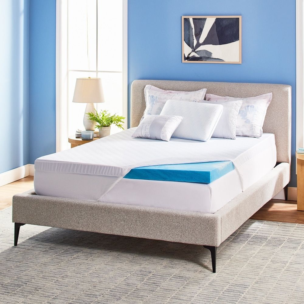 NEW King Serta® Soothing Cool® 3-Inch Gel Memory Foam Mattress Topper, White