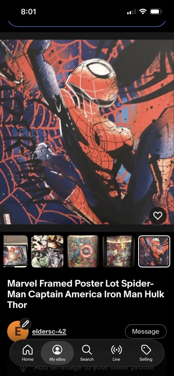 Marvel Framed Poster Lot Spider-Man Captain America Iron Man Hulk