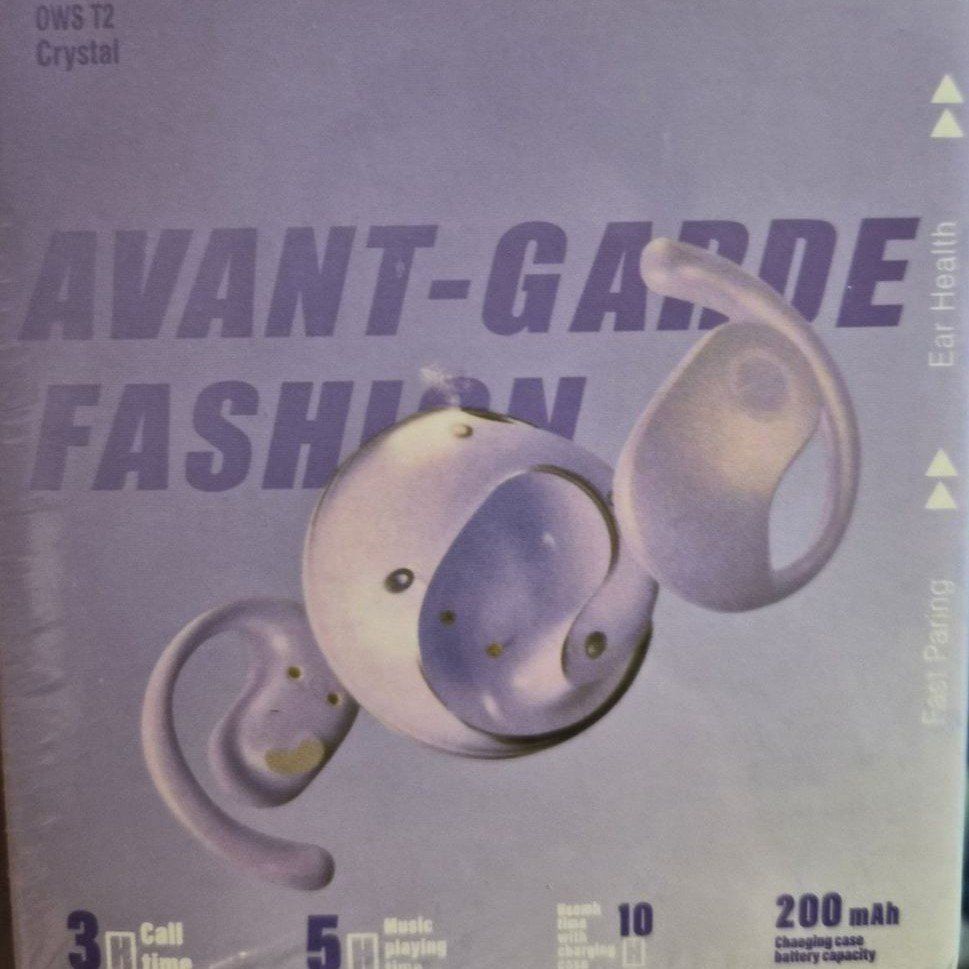 New OWS T2 Crystal Open Wear Stereo Wireless Bluetooth over ear Earbuds