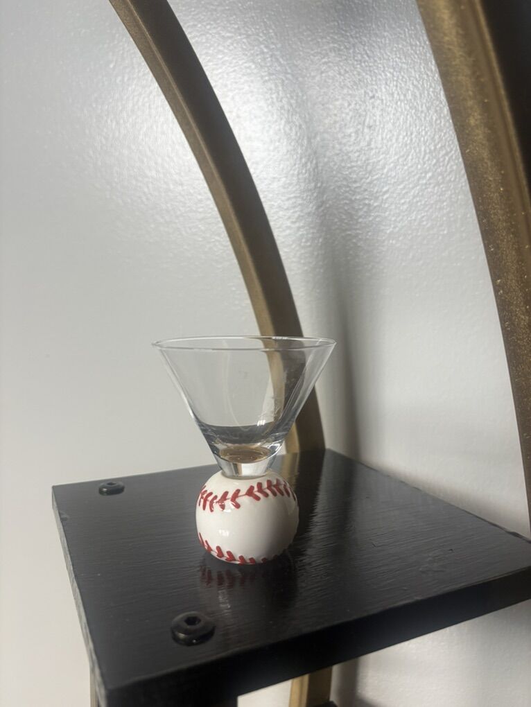 Vintage shot Glass With Baseball Base