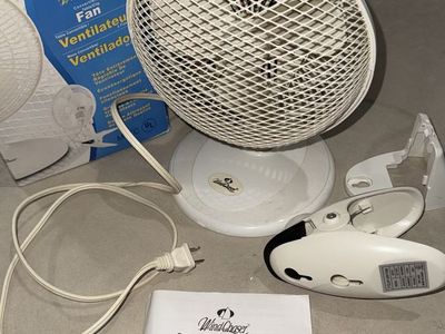 WindChaser Convertible Table and Clip Fan White Used