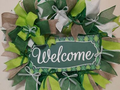 Handmade Welcome wreath/St. Patrick's day wreath