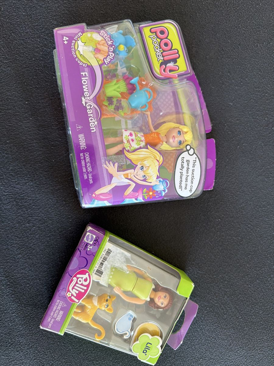 Polly Pocket Flower Garden & Lila Doll with Cat Playset - New, Sealed