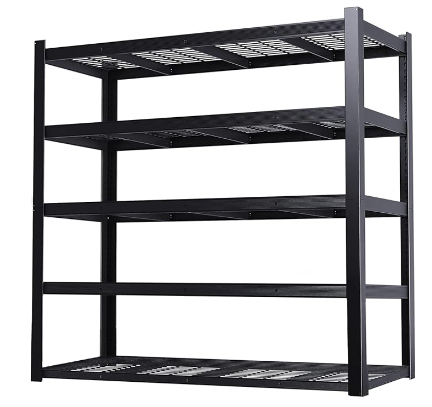 Garage Shelving Double Layer Column Garage Shelves, Adjustable Metal Shelving Commercial Grade