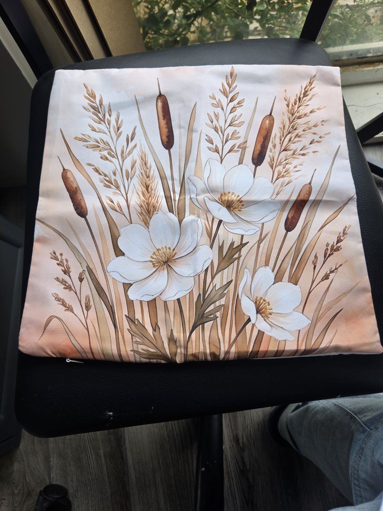 Set of 4 Floral Decorative Pillow Covers - Farmhouse Style Cases 11"x12"