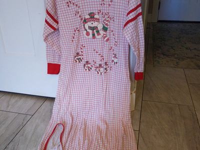 Vintage 80s or 90s Twilight Time Christmas Snowman Nightgown -Children's Large