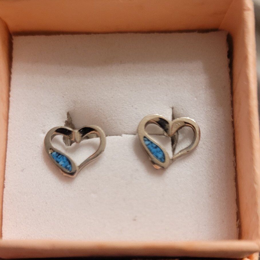 heart and turquoise earrings