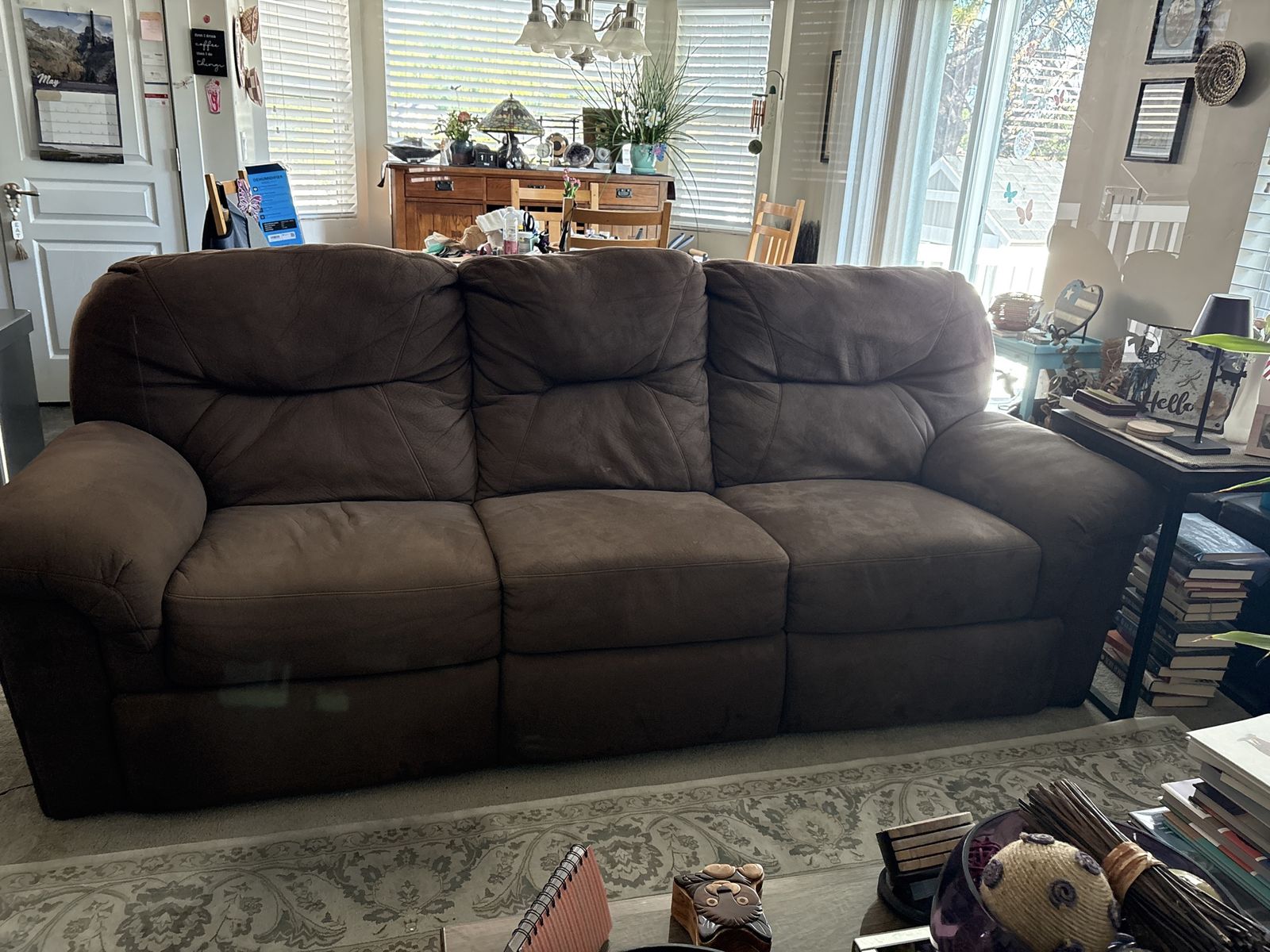 Brown Powered Reclining Couch