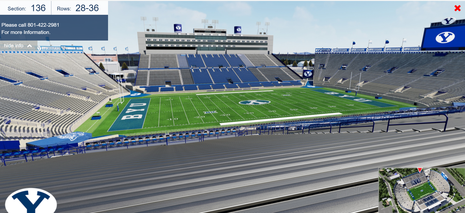 BYU vs Arizona - 2 East Sideline Tickets