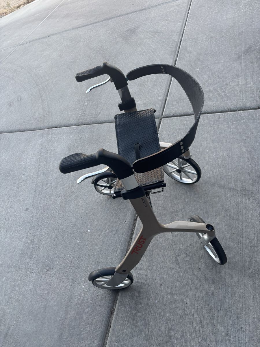 Trust Care Let's Fly Outdoor Rollator Walker - Beige/Black - Lightweight & Foldable