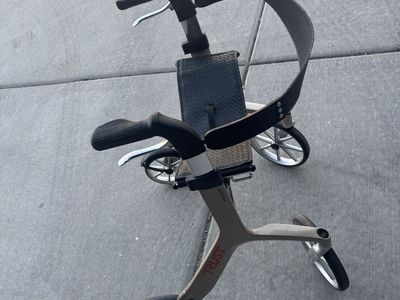 Trust Care Let's Fly Outdoor Rollator Walker - Beige/Black - Lightweight & Foldable