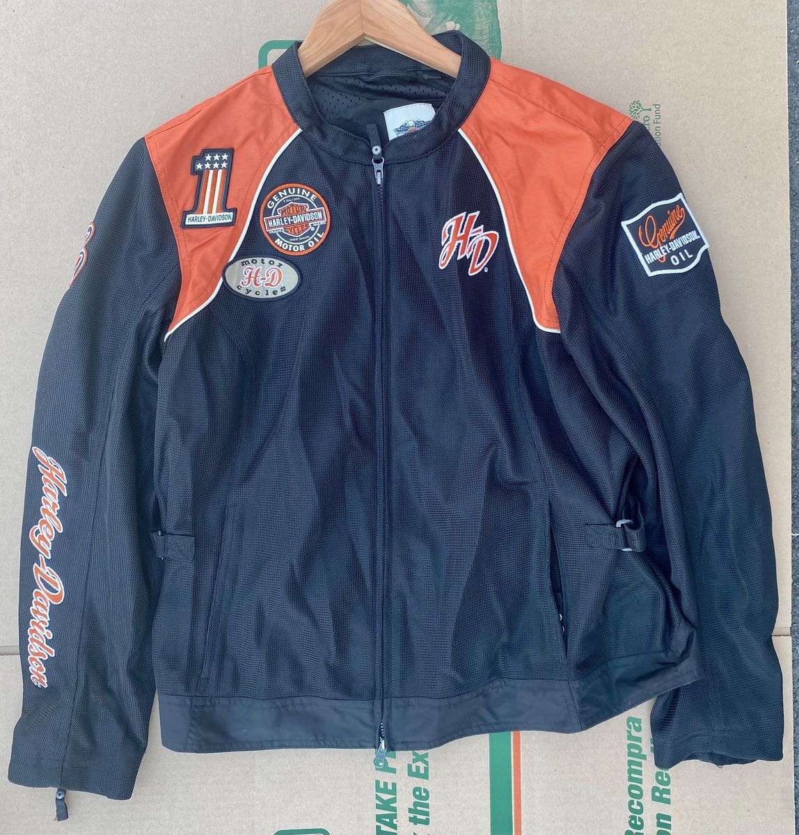 Women's Harley-Davidson Men's Mesh Riding Jacket Black Orange Size 2XL