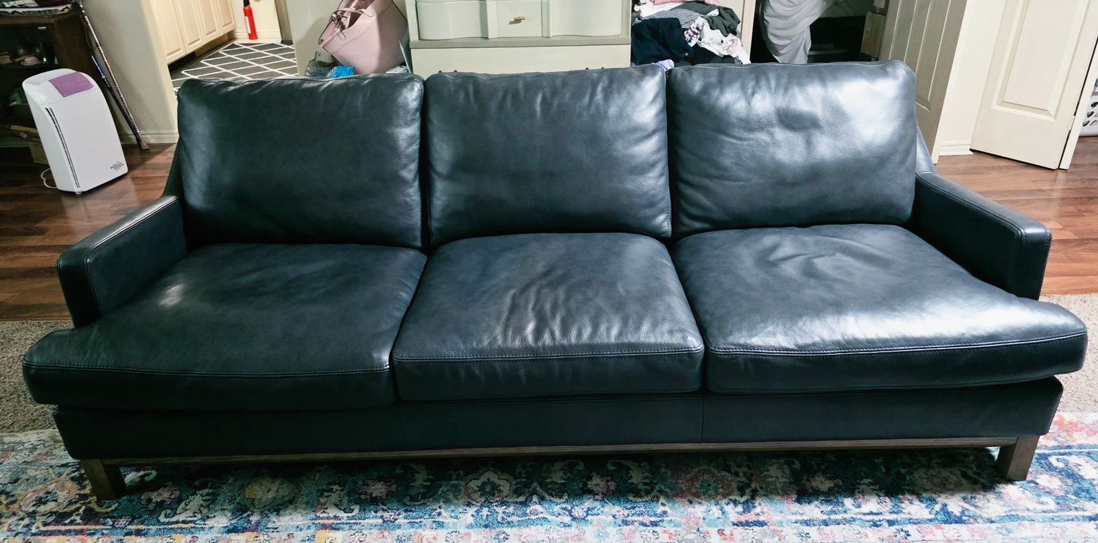 Leather - Blue/Gray Couch & Love Seat