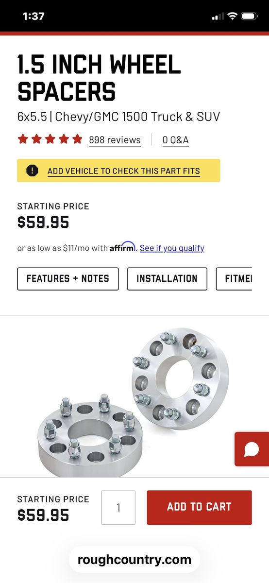 Rough Country Chevy/GMC Wheel Spacers