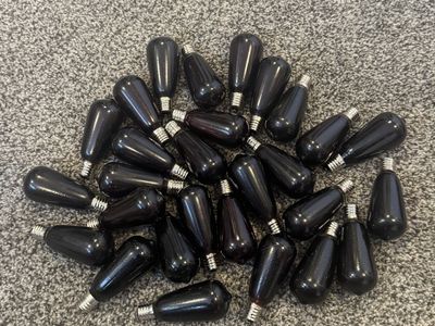 Lot of 28 Vintage Flicker Tear Drop Light Bulbs (Used)