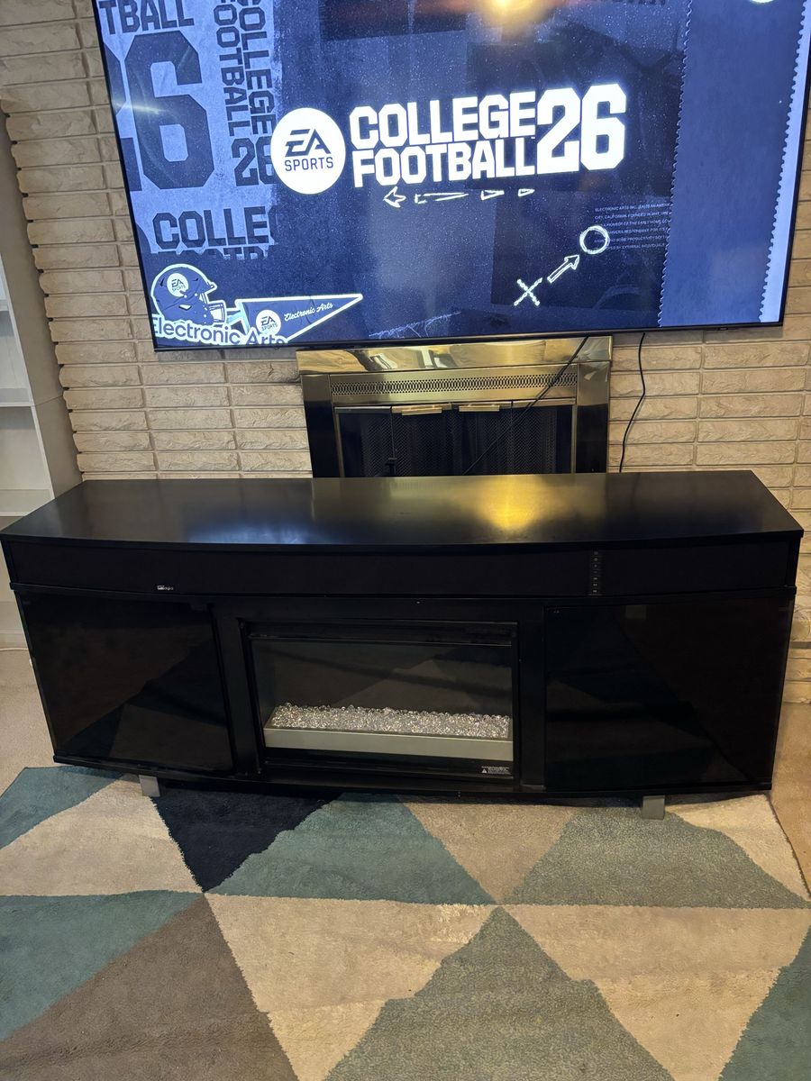 Tv Stand With Fireplace and Soundbar
