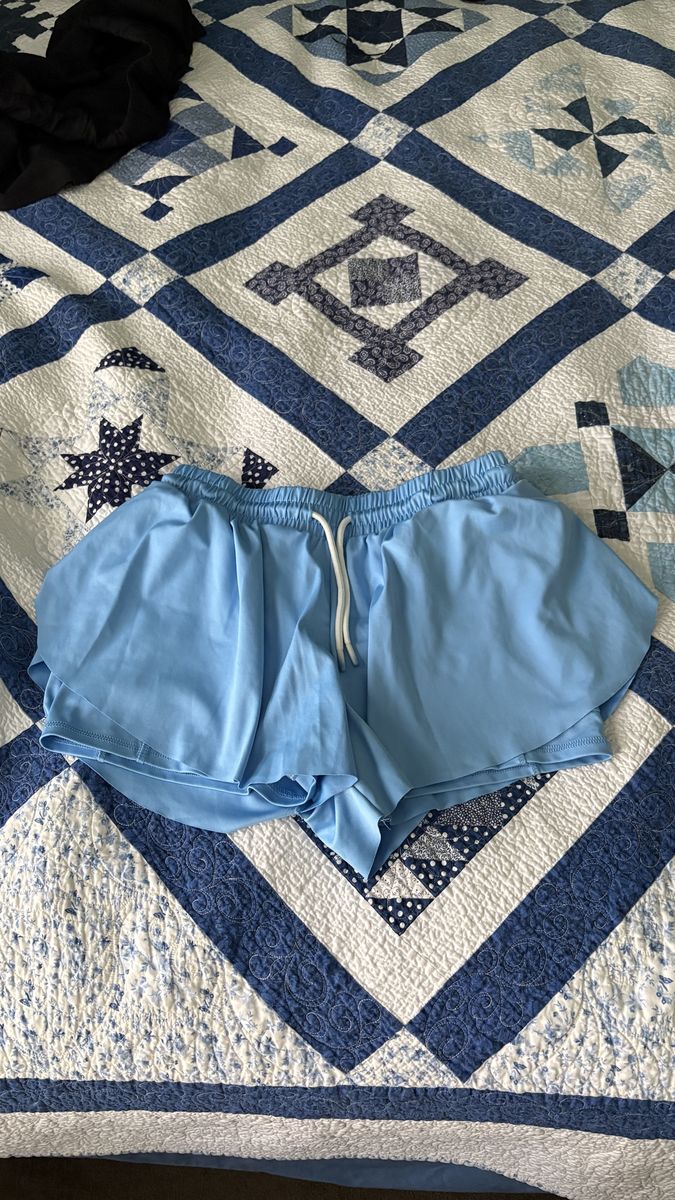 Blue running shorts