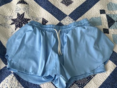 Blue running shorts