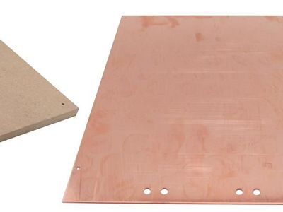 Grounding Plate Kit: MDF Board, Copper Plate, Screws, Washers, Nuts
