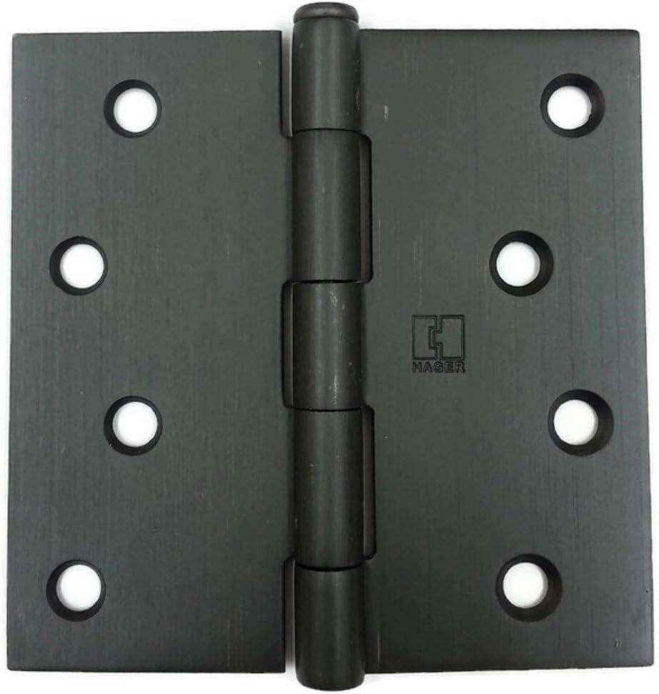 5pk Hager Solid Brass Door Hinge 4x4in