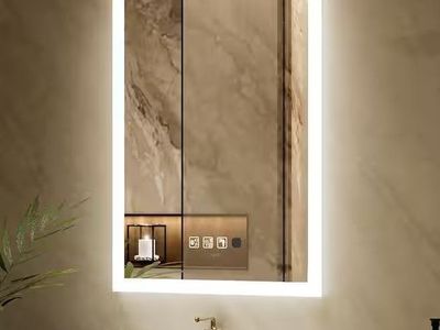 28" x 20" Rectangular Frameless Anti-Fog Sensor Wall Mount Bathroom Mirror