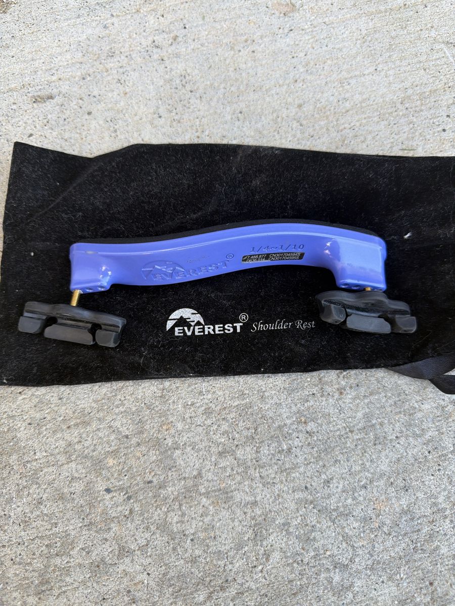 Everest Violin Shoulder Rest 1/4 - 1/10 Purple with Pouch
